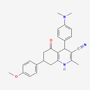 B4976852 4-[4-(Dimethylamino)phenyl]-7-(4-methoxyphenyl)-2-methyl-5-oxo-1,4,5,6,7,8-hexahydroquinoline-3-carbonitrile CAS No. 5707-72-2