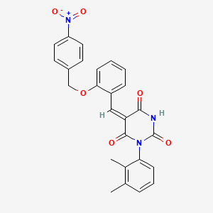 molecular formula C26H21N3O6 B4976869 1-(2,3-dimethylphenyl)-5-{2-[(4-nitrobenzyl)oxy]benzylidene}-2,4,6(1H,3H,5H)-pyrimidinetrione 