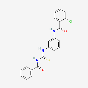 molecular formula C21H16ClN3O2S B4976896 N-(3-{[(benzoylamino)carbonothioyl]amino}phenyl)-2-chlorobenzamide 