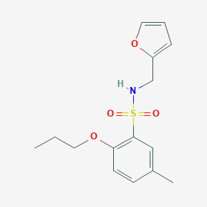 molecular formula C15H19NO4S B497691 N-(2-furylmethyl)-5-methyl-2-propoxybenzenesulfonamide CAS No. 913240-71-8