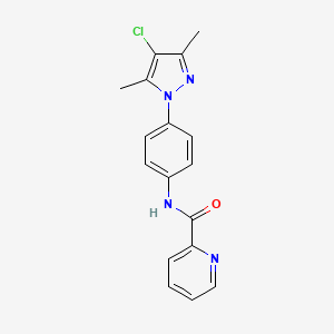 N-[4-(4-chloro-3,5-dimethyl-1H-pyrazol-1-yl)phenyl]pyridine-2-carboxamide