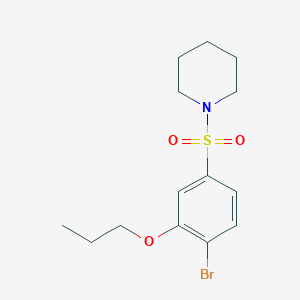 molecular formula C14H20BrNO3S B497693 1-(4-Bromo-3-propoxybenzenesulfonyl)piperidine 