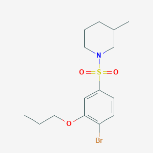 molecular formula C15H22BrNO3S B497695 1-(4-Bromo-3-propoxybenzenesulfonyl)-3-methylpiperidine CAS No. 913240-77-4