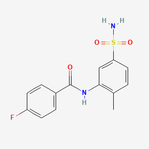 molecular formula C14H13FN2O3S B4976951 N-[5-(aminosulfonyl)-2-methylphenyl]-4-fluorobenzamide 