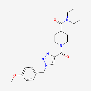 molecular formula C21H29N5O3 B4976956 N,N-diethyl-1-{[1-(4-methoxybenzyl)-1H-1,2,3-triazol-4-yl]carbonyl}-4-piperidinecarboxamide 