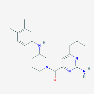 4-({3-[(3,4-dimethylphenyl)amino]-1-piperidinyl}carbonyl)-6-isobutyl-2-pyrimidinamine