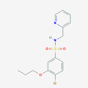 molecular formula C15H17BrN2O3S B497697 4-bromo-3-propoxy-N-(2-pyridinylmethyl)benzenesulfonamide CAS No. 913240-82-1