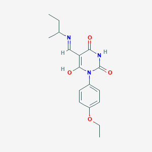 molecular formula C17H21N3O4 B4976986 5-[(sec-butylamino)methylene]-1-(4-ethoxyphenyl)-2,4,6(1H,3H,5H)-pyrimidinetrione 