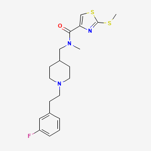 molecular formula C20H26FN3OS2 B4977009 N-({1-[2-(3-fluorophenyl)ethyl]-4-piperidinyl}methyl)-N-methyl-2-(methylthio)-1,3-thiazole-4-carboxamide 