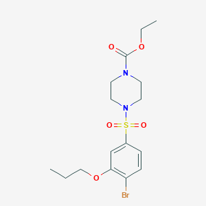 molecular formula C16H23BrN2O5S B497701 Ethyl 4-[(4-bromo-3-propoxyphenyl)sulfonyl]-1-piperazinecarboxylate 