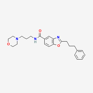 molecular formula C24H29N3O3 B4977023 N-[3-(4-morpholinyl)propyl]-2-(3-phenylpropyl)-1,3-benzoxazole-5-carboxamide 
