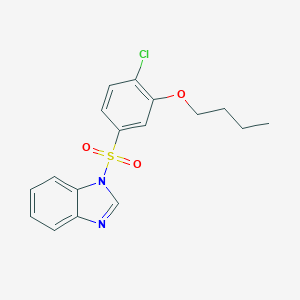 molecular formula C17H17ClN2O3S B497705 5-(1H-benzimidazol-1-ylsulfonyl)-2-chlorophenyl butyl ether 