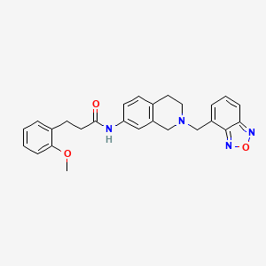 molecular formula C26H26N4O3 B4977061 N-[2-(2,1,3-benzoxadiazol-4-ylmethyl)-1,2,3,4-tetrahydro-7-isoquinolinyl]-3-(2-methoxyphenyl)propanamide 