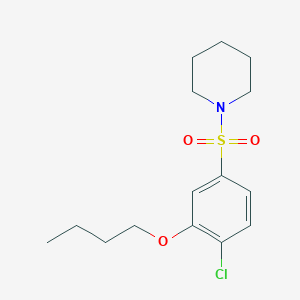molecular formula C15H22ClNO3S B497707 Butyl 2-chloro-5-(1-piperidinylsulfonyl)phenyl ether 