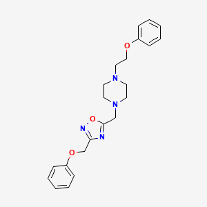 molecular formula C22H26N4O3 B4977082 1-(2-phenoxyethyl)-4-{[3-(phenoxymethyl)-1,2,4-oxadiazol-5-yl]methyl}piperazine 