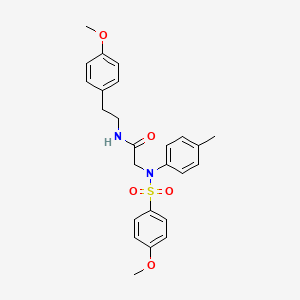 molecular formula C25H28N2O5S B4977104 N~1~-[2-(4-methoxyphenyl)ethyl]-N~2~-[(4-methoxyphenyl)sulfonyl]-N~2~-(4-methylphenyl)glycinamide 