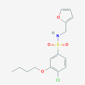 molecular formula C15H18ClNO4S B497711 3-butoxy-4-chloro-N-(2-furylmethyl)benzenesulfonamide CAS No. 913241-26-6