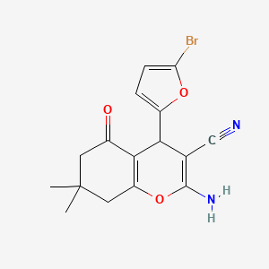 B4977127 2-amino-4-(5-bromo-2-furyl)-7,7-dimethyl-5-oxo-5,6,7,8-tetrahydro-4H-chromene-3-carbonitrile CAS No. 5278-34-2