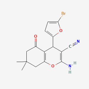 molecular formula C16H15BrN2O3 B4977127 2-amino-4-(5-bromo-2-furyl)-7,7-dimethyl-5-oxo-5,6,7,8-tetrahydro-4H-chromene-3-carbonitrile CAS No. 5278-34-2