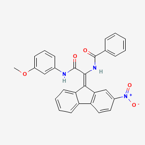 molecular formula C29H21N3O5 B4977137 N-[2-[(3-methoxyphenyl)amino]-1-(2-nitro-9H-fluoren-9-ylidene)-2-oxoethyl]benzamide 