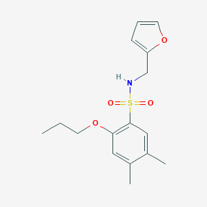 molecular formula C16H21NO4S B497715 N-(2-furylmethyl)-4,5-dimethyl-2-propoxybenzenesulfonamide CAS No. 913241-41-5