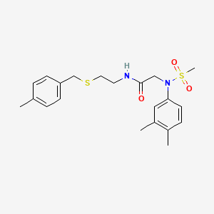 molecular formula C21H28N2O3S2 B4977156 N~2~-(3,4-dimethylphenyl)-N~1~-{2-[(4-methylbenzyl)thio]ethyl}-N~2~-(methylsulfonyl)glycinamide 