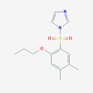 molecular formula C14H18N2O3S B497716 2-(1H-imidazol-1-ylsulfonyl)-4,5-dimethylphenyl propyl ether 