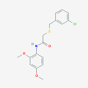 molecular formula C17H18ClNO3S B4977161 2-[(3-chlorobenzyl)thio]-N-(2,4-dimethoxyphenyl)acetamide 