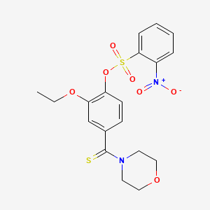 molecular formula C19H20N2O7S2 B4977172 2-ethoxy-4-(4-morpholinylcarbonothioyl)phenyl 2-nitrobenzenesulfonate 