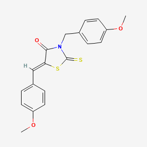 molecular formula C19H17NO3S2 B4977180 3-(4-methoxybenzyl)-5-(4-methoxybenzylidene)-2-thioxo-1,3-thiazolidin-4-one 