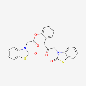 molecular formula C25H18N2O5S2 B4977208 2-[2-oxo-3-(2-oxo-1,3-benzothiazol-3(2H)-yl)propyl]phenyl (2-oxo-1,3-benzothiazol-3(2H)-yl)acetate 