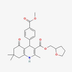 molecular formula C26H31NO6 B4977216 tetrahydro-2-furanylmethyl 4-[4-(methoxycarbonyl)phenyl]-2,7,7-trimethyl-5-oxo-1,4,5,6,7,8-hexahydro-3-quinolinecarboxylate 