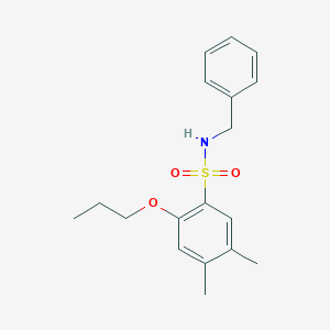 molecular formula C18H23NO3S B497724 N-benzyl-4,5-dimethyl-2-propoxybenzenesulfonamide CAS No. 913241-42-6