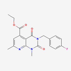 molecular formula C19H18FN3O4 B4977240 ethyl 3-(4-fluorobenzyl)-1,7-dimethyl-2,4-dioxo-1,2,3,4-tetrahydropyrido[2,3-d]pyrimidine-5-carboxylate 