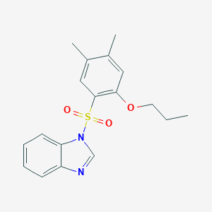 molecular formula C18H20N2O3S B497725 2-(1H-benzimidazol-1-ylsulfonyl)-4,5-dimethylphenyl propyl ether 