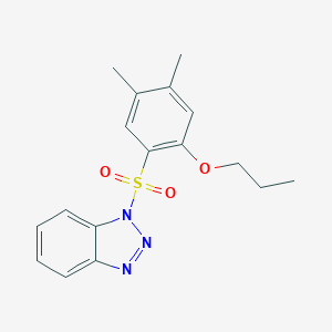molecular formula C17H19N3O3S B497726 1-(4,5-dimethyl-2-propoxybenzenesulfonyl)-1H-1,2,3-benzotriazole CAS No. 913241-45-9