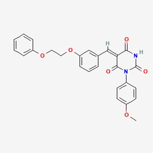 molecular formula C26H22N2O6 B4977264 1-(4-methoxyphenyl)-5-[3-(2-phenoxyethoxy)benzylidene]-2,4,6(1H,3H,5H)-pyrimidinetrione 