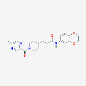 N-(2,3-dihydro-1,4-benzodioxin-6-yl)-3-{1-[(5-methyl-2-pyrazinyl)carbonyl]-4-piperidinyl}propanamide