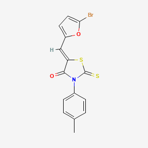molecular formula C15H10BrNO2S2 B4977292 5-[(5-bromo-2-furyl)methylene]-3-(4-methylphenyl)-2-thioxo-1,3-thiazolidin-4-one 