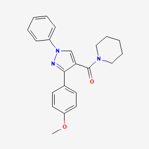 molecular formula C22H23N3O2 B4977297 1-{[3-(4-methoxyphenyl)-1-phenyl-1H-pyrazol-4-yl]carbonyl}piperidine 