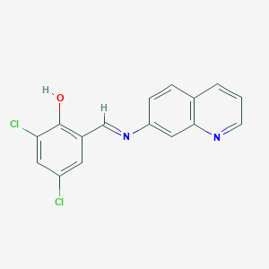 molecular formula C16H10Cl2N2O B4977307 2,4-dichloro-6-[(7-quinolinylimino)methyl]phenol 