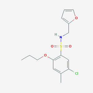 molecular formula C15H18ClNO4S B497732 5-chloro-N-(2-furylmethyl)-4-methyl-2-propoxybenzenesulfonamide CAS No. 914243-33-7
