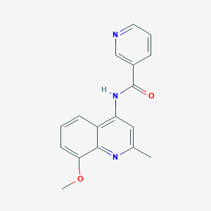molecular formula C17H15N3O2 B4977338 N-(8-methoxy-2-methyl-4-quinolinyl)nicotinamide 