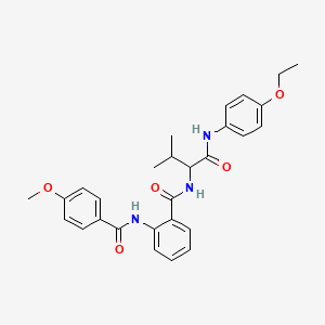 molecular formula C28H31N3O5 B4977362 N-(1-{[(4-ethoxyphenyl)amino]carbonyl}-2-methylpropyl)-2-[(4-methoxybenzoyl)amino]benzamide 
