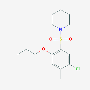 molecular formula C15H22ClNO3S B497737 1-(5-Chloro-4-methyl-2-propoxybenzenesulfonyl)piperidine CAS No. 914243-52-0