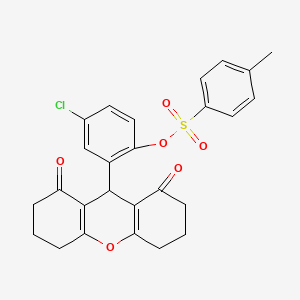 molecular formula C26H23ClO6S B4977370 4-chloro-2-(1,8-dioxo-2,3,4,5,6,7,8,9-octahydro-1H-xanthen-9-yl)phenyl 4-methylbenzenesulfonate 
