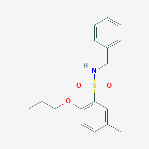 molecular formula C17H21NO3S B497738 N-benzyl-5-methyl-2-propoxybenzenesulfonamide CAS No. 913240-70-7