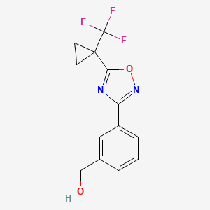 molecular formula C13H11F3N2O2 B4977383 (3-{5-[1-(trifluoromethyl)cyclopropyl]-1,2,4-oxadiazol-3-yl}phenyl)methanol 