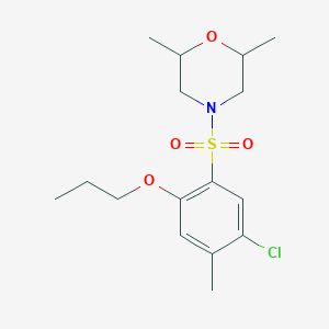 molecular formula C16H24ClNO4S B497739 4-(5-Chloro-4-methyl-2-propoxybenzenesulfonyl)-2,6-dimethylmorpholine CAS No. 914243-62-2