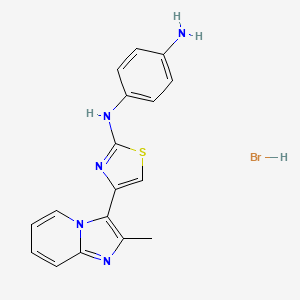 molecular formula C17H16BrN5S B4977390 N-[4-(2-methylimidazo[1,2-a]pyridin-3-yl)-1,3-thiazol-2-yl]-1,4-benzenediamine hydrobromide 